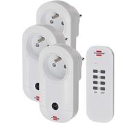 Brennenstuhl Lot de 3 prises télécommandées RC CE1 3001 1000W, télécommande