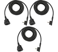 Brennenstuhl Lot de 3 rallonges en Plastique de qualité supérieure avec fiche Plate (rallonge Plate pour l'intérieur avec câble de 5 m) Noir