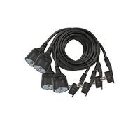 BRENNENSTUHL A1943201201168980030, 5 de 3 1168980030-Alargador eléctrico IP20 H05VV-F3G1,5 (Negro) Con clavija Plana, Multicolor