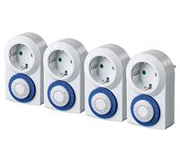 Brennenstuhl MMZ 20 Lot de 4 minuteries mécaniques (minuterie journalière, avec protection de contact accrue, pour l'intérieur) Blanc