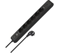 Brennenstuhl Multiprise 6 Prises avec Protection USB et Protection Contre Les surtensions (multiprise avec 1 Port USB C PD 20 W pour Charge Rapide et 1 Port USB A 20 W, Interrupteur, câble de 2 m