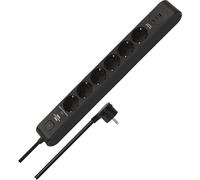 Brennenstuhl Multiprise 6 prises avec USB et parasurtenseur (multiprise avec 2 ports USB C PD 36 W pour charge rapide et 1 port USB A 36 W, interrupteur, câble de 2 m) Blanc (noir)