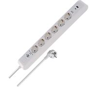 Brennenstuhl Multiprise 6 Voies avec USB et Protection Contre Les surtensions (multiprise avec 1 x USB C PD 20 W pour Une Charge Rapide et 1 x USB A 20 W, Interrupteur, câble de 2 m) Blanc