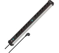 Brennenstuhl Multiprise Alu-Line - 12 Prises - en Aluminium de qualité supérieure - avec 2 interrupteurs et câble de 3 m - Fabriquée en Allemagne