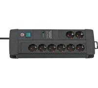 Brennenstuhl Premium-Line Bloc multiprise 8 Prises avec Protection Contre Les surtensions (câble de 3 m, avec Interrupteur, fabriqué en Allemagne) Noir