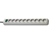 EL 10-FACH MS-LG - Bloc multiprise, 10 voies, 3 m, avec interrupteur, gris clair