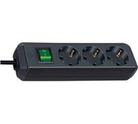 Eco-Line - Coupe-circuit - connecteurs de sortie : 3 - 5 m cordon - noir