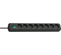 Brennenstuhl Multiprise ECO-LINE Noire – 8 prises, 3 m de câble avec interrupteur