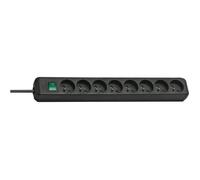 Brennenstuhl Multiprise ECO-LINE Noire – 8 prises, 3 m de câble avec interrupteur