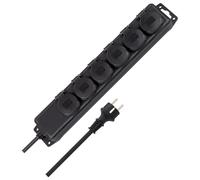 Brennenstuhl Multiprise électrique 1159971 - Noire IP44 6 prises extérieur/chantier câble 2 m