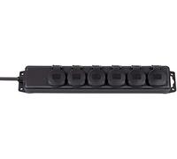 Brennenstuhl Multiprise électrique 1159971 - Noire IP44 6 prises extérieur/chantier câble 2 m