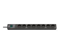 Brennenstuhl Multiprise hugo! Anthracite - 8 prises - avec parafoudre et 2m de câble (19.500A)