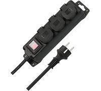 Brennenstuhl Multiprise IP44 3 Prises (avec Interrupteur, câble de 2 m, Couvercle à Fermeture Automatique, multiprise extérieure pour Une Utilisation Robuste et permanente en extérieur)