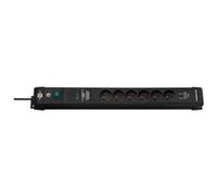 Brennenstuhl Multiprise Premium-Line avec Ports USB A, parasurtenseur 60000A, Filtre, Interrupteur, 6 Prises (2 Ports USB A 5V/3,1A, Voyant, Guide-câbles, 3m H05VV-F, fabriqué en France) Noir