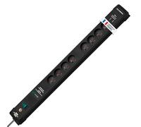 Brennenstuhl Multiprise Premium-Line avec Prises-Chargeur USB, parasurtenseur et 8 Prises de Courant avec Interrupteur (Réglette avec 3m de câble, 2 Ports USB 5V/3,1A, fabriqué en France) Noir
