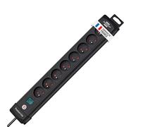 Brennenstuhl Multiprise Premium-Plus – Noire, 8 prises, 3 m de câble, Fabrication française