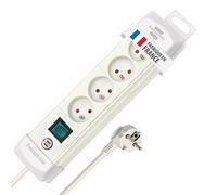 Brennenstuhl Multiprise Premium-Plus Blanche, 4 prises, avec 1,8m de câble, Fabrication Française