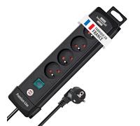 Brennenstuhl Multiprise Premium-Plus Noire - 4 prises - avec 1 -8m de câble - Fabrication Française