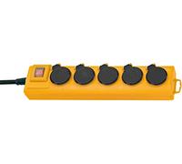 Brennenstuhl Multiprise Super-Solid 5 prises jaune IP54 interrupteur et volet 2 m de câble