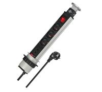 Brennenstuhl Multiprise escamotable Tower Power Bloc 3 prises +2 USB, interrupteur, 2 m, anthracite