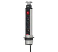 Brennenstuhl Multiprise TOWER POWER encastrable - 3 prises - avec 2m de câble