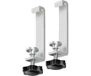 Brennenstuhl Pinces de table en aluminium Office-Line - Support de serrage pour bureau/plateau de travail (bornes à vis pour votre lieu de travail, convient pour une épaisseur de table