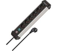 BRENNENSTUHL Premium Alu-Line 6-Way Power Strip/Power Strip Made Aluminium (Mult