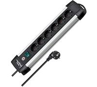 Brennenstuhl Premium-Alu-Line Steckdosenleiste 6-fach schwarz mit Schalter, 1391000016