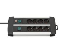 Brennenstuhl Premium-Alu-Line Technique 8 prises Duo noir 3m H05VV-F 3G1,5 prises commutables par quatre