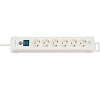 BRENNENSTUHL 1952260100 - Base múltiple Premium-Line Blanca Con varias posibilidad de instalación y fijación (6 Tomas)