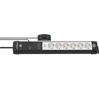 Brennenstuhl Premium-Line Comfort Switch Plus Multiprise 6 Prises (câble de 3 m, Interrupteur Main/Pied supplémentaire avec Connexion RJ-11, Prise et Extensible, fabriqué en Allemagne) Noir/Gris
