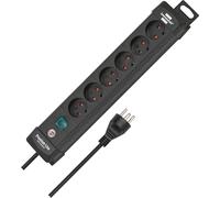 Brennenstuhl Premium Line, Bande d'alimentation 6 Voies avec système de Prise de Type K (Denmark) pour Montage Mural (câble d'extension avec Interrupteur et câble de 3 m, ne Convient Pas pour Une