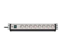 brennenstuhl Premium-Line - Coupe-circuit (rack-montable) - connecteurs de sortie : 8 (alimentation) - 1.5U - 19" - 3 m - noir, gris clair