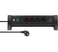 Brennenstuhl Premium Office-Line Bloc multiprise 4 prises avec USB C PD 30 W et USB A 18 W (fabriqué en Allemagne, boîte de distribution avec câble de 1,8 m et interrupteur, bloc multiprise de bureau)