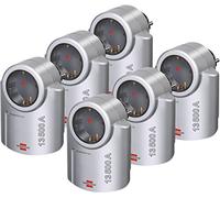Brennenstuhl Primera-Line Lot de 6 adaptateurs de prise avec parasurtenseur (adaptateur de protection contre les foudre pour appareils électriques) Couleur : argenté/noir