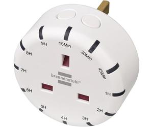 Brennenstuhl Prise de Compte à rebours numérique avec Affichage LED - Réglable en 12 étapes - Utilisation en intérieur - Protection de Contact