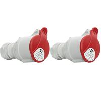 Brennenstuhl Prise industrielle avec couvercle CEE à 5 pôles 400 V/32 A pour usage extérieur, connexion vissable, utilisation en chantier, camping, applications commerciales, IP44 (Lot de 2)