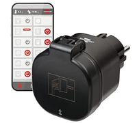 brennenstuhl Prise WLAN® Connect WA 3000 XS02 extérieure IP44 (prise WiFi extérieure 2,4 GHz compatible avec Alexa et Google Assistant, prise intelligente avec minuterie, application gratuite), noir
