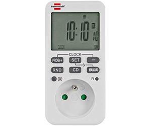 Brennenstuhl Programmateur hebdomadaire Comfort-Line blanc (prise programmable digitale, minuterie hebdomadaire pour l'intérieur, compte à rebours, lecture aléatoire)