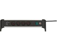 Brennenstuhl Alu-Office-Line Prise d'alimentation 4 Voies avec USB Power Delivery Type C (1x USB Power Delivery Type C pour Une Charge Rapide, 1x USB-A, fabriqué en Allemagne)