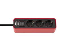 Brennenstuhl Prolongateur multiprise Ecolor 3 prises rouge/noir avec interrupteur - 1153230070