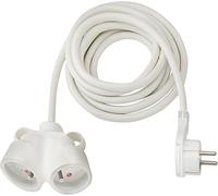 Brennenstuhl Rallonge 3m de câble avec fiche Plate et Prise Double (Utilisation en intérieur) 1161821223 Blanc
