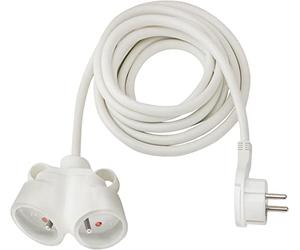 Brennenstuhl Rallonge 3m de câble avec fiche Plate et Prise Double (Utilisation en intérieur) 1161821223 Blanc
