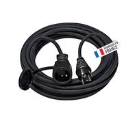 Brennenstuhl Rallonge 5m de câble avec Prise à clapet (IP44), Fabrication Française 1169321 Noir, 5 m