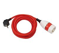 Brennenstuhl Rallonge de 5 m pour l'intérieur (câble Textile de 5 m, pour Une Utilisation en intérieur, rallonge avec Interrupteur Rotatif Marche/arrêt éclairé) Rouge/Blanc/Noir