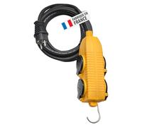 Brennenstuhl Rallonge électrique 10m H07RN-F 3G1,5, Bloc 4 Prises 16A