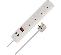 Brennenstuhl Rallonge électrique 4 Voies avec Protection Contre Les surtensions (câble de 2 m, multiprise avec Angle de 90 °, avec Interrupteur)