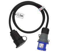 Brennenstuhl Rallonge électrique CEE/Standard français/Câble Adaptateur pour Camping, Commerce ambulant (fiche CEE P17, prolongateur Standard français, 1,5m H07RN-F), fabriquée en France