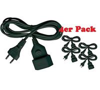 Brennenstuhl Rallonge en plastique longue de 5m en noir, pack de 4