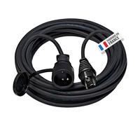Brennenstuhl Rallonge prolongateur électrique, 25m H07RN-F 3G2,5, Noire